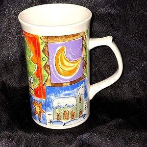 Like New Royal Norfolk Christmas Mug~Winter Coffee Cup~Colorful Scenes~Tree